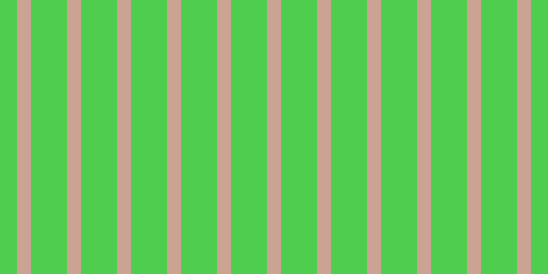 #4ecd4e, #caa393 vertical lines, twenty pixels wide, fifty-three pixels apart