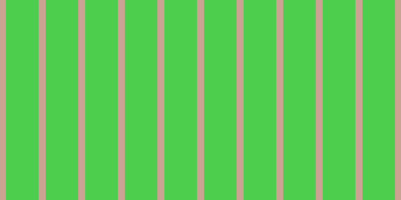 #4ecd4e, #caa393 vertical lines, fourteen pixels wide, sixty-five pixels apart