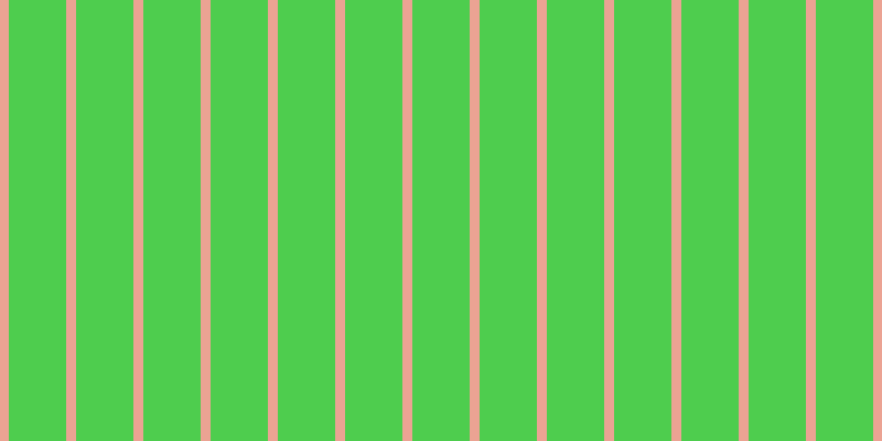#4ecd4e, #eba393 vertical lines, nine pixels wide, fifty-two pixels apart