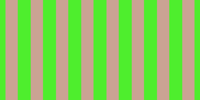 #4eee2d, #caa393 vertical lines, forty-nine pixels wide, fifty-two pixels apart