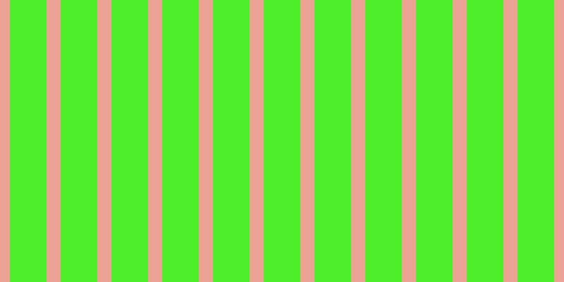 #4eee2d, #eba393 vertical lines, twenty pixels wide, fifty-two pixels apart