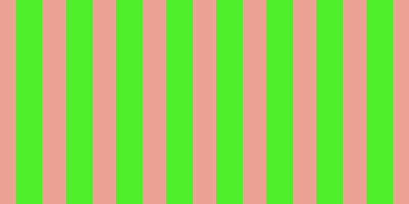 #4eee2d, #eba393 vertical lines, forty-six pixels wide, fifty-two pixels apart