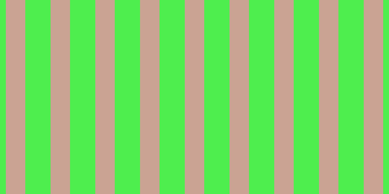 #4eee4e, #caa393 vertical lines, forty pixels wide, fifty-two pixels apart