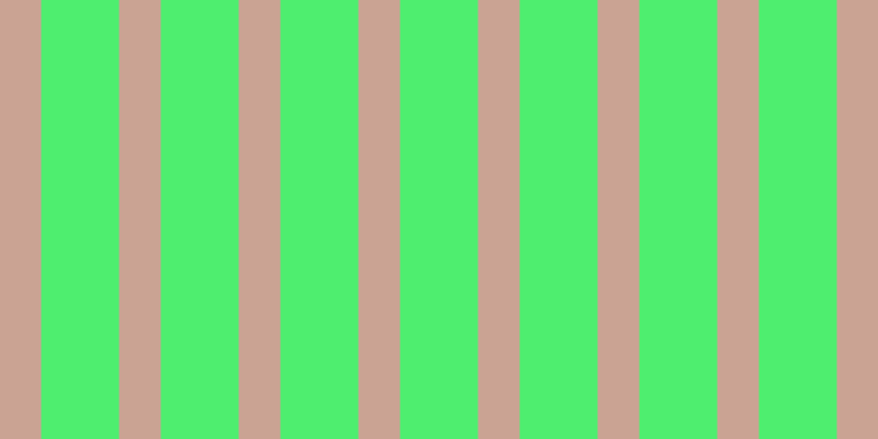#4eee6f, #caa393 vertical lines, thirty-eight pixels wide, seventy-one pixels apart