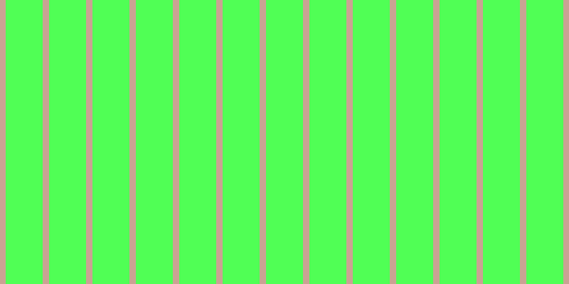 #50ff55, #caa393 vertical lines, nine pixels wide, fifty-two pixels apart