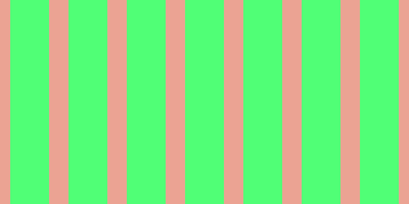 #50ff76, #eba393 vertical lines, thirty-eight pixels wide, seventy-six pixels apart