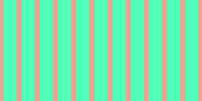 #50ffb8, #eba393 vertical lines, twenty pixels wide, fifty-two pixels apart