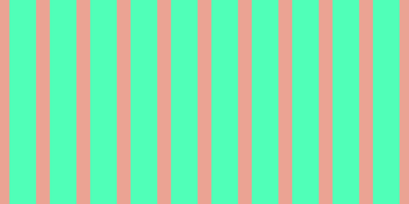 #50ffb8, #eba393 vertical lines, twenty-seven pixels wide, fifty-two pixels apart