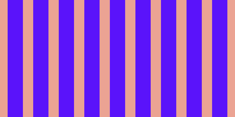 #5a13fa, #eba393 vertical lines, thirty-five pixels wide, fifty-two pixels apart