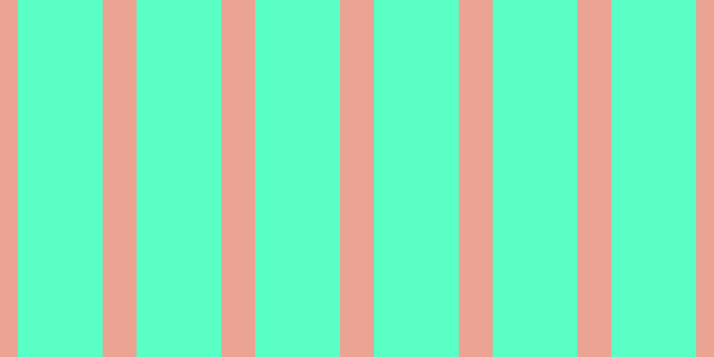 #5affc6, #eba393 vertical lines, thirty-eight pixels wide, ninety-five pixels apart