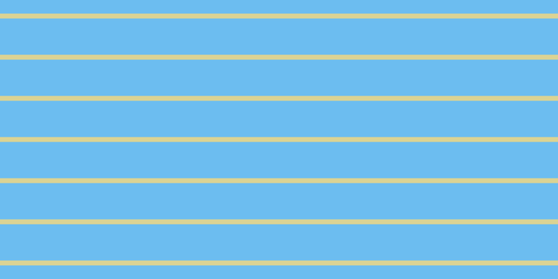 #6cbdf0, #dbd393 horizontal lines, seven pixels wide, fifty-two pixels apart
