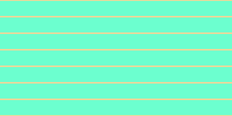 #6cffcf, #fcd393 horizontal lines, five pixels wide, fifty-two pixels apart