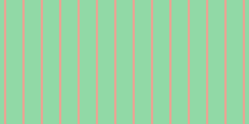 #6dcd8b (75%), #eba393 vertical lines, seven pixels wide, fifty-two pixels apart