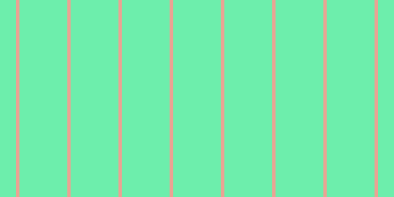 #6deeac, #eba393 vertical lines, seven pixels wide, ninety-seven pixels apart