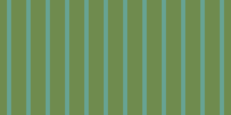 #6f8b4e, #67a393 vertical lines, fifteen pixels wide, fifty-two pixels apart