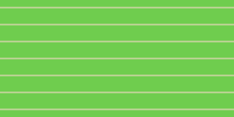 #6fcd4e, #bad393 horizontal lines, six pixels wide, fifty-two pixels apart