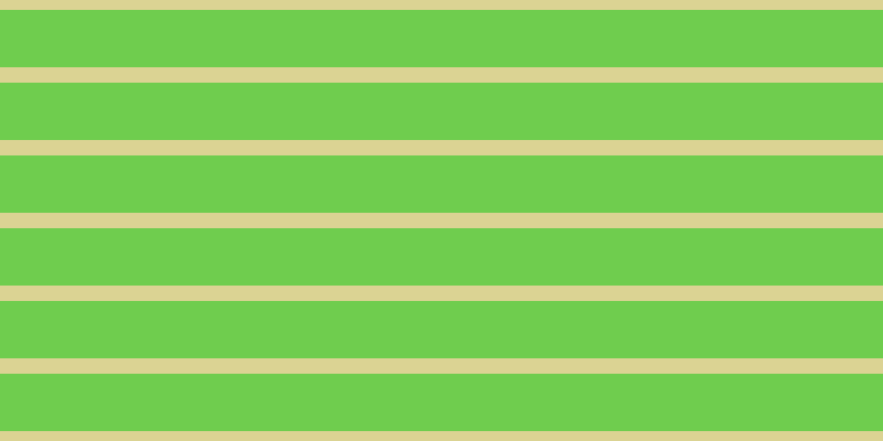 #6fcd4e, #dbd393 horizontal lines, fourteen pixels wide, fifty-two pixels apart