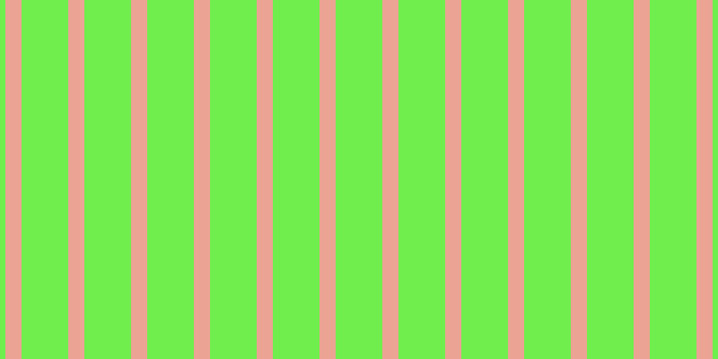#6fee4e, #eba393 vertical lines, eighteen pixels wide, fifty-two pixels apart
