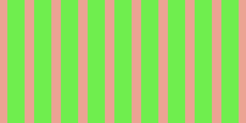 #6fee4e, #eba393 vertical lines, thirty-one pixels wide, fifty-six pixels apart