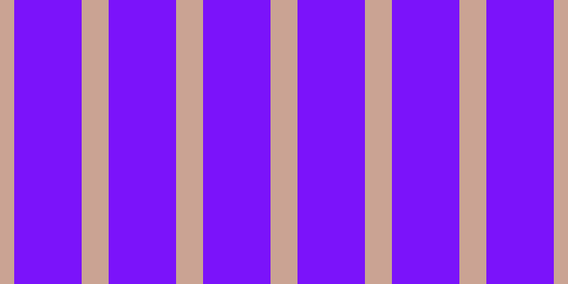 #7b13fa, #caa393 vertical lines, thirty-eight pixels wide, ninety-five pixels apart