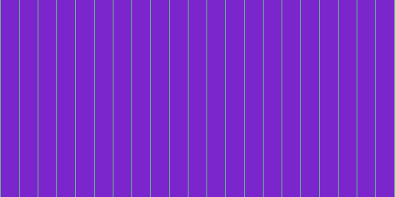 #7b25cd, #67a393 vertical lines, two pixels wide, thirty-six pixels apart