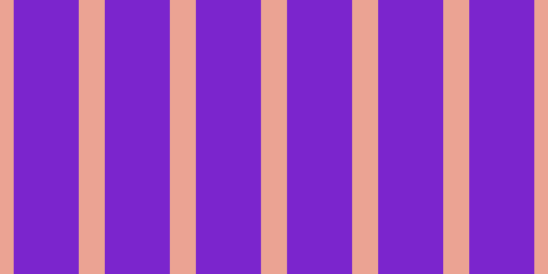 #7b25cd, #eba393 vertical lines, thirty-eight pixels wide, ninety-five pixels apart