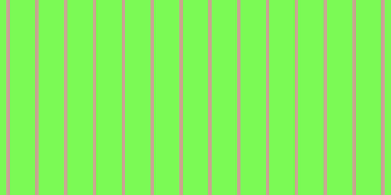 #7bfa55, #caa393 vertical lines, seven pixels wide, fifty-two pixels apart