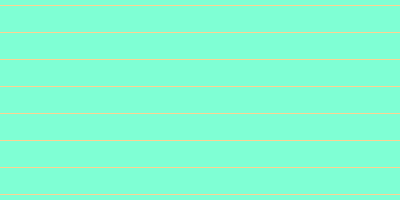 Aquamarine, #fcd393 horizontal lines, two pixels wide, fifty-two pixels apart