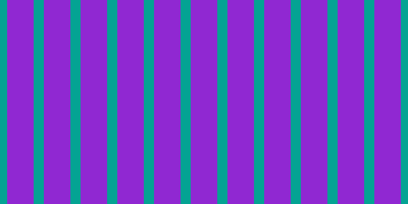 #9028d2, #04a393 vertical lines, twenty pixels wide, fifty-two pixels apart