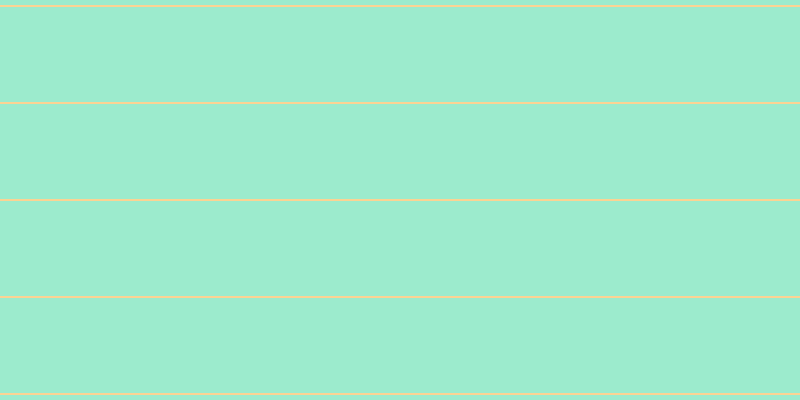 #9cebcd, #fcd393 horizontal lines, two pixels wide, ninety-five pixels apart