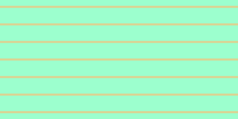 #9cffce, #dbd393 horizontal lines, seven pixels wide, fifty-two pixels apart