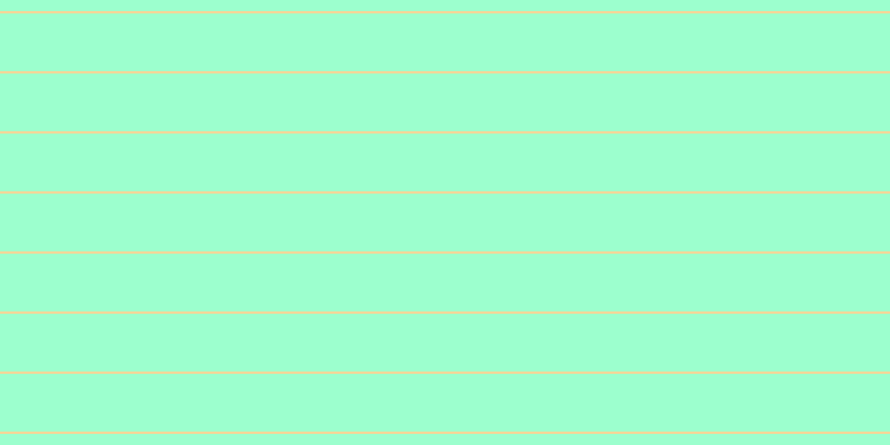 #9cffce, #fcd393 horizontal lines, two pixels wide, fifty-two pixels apart