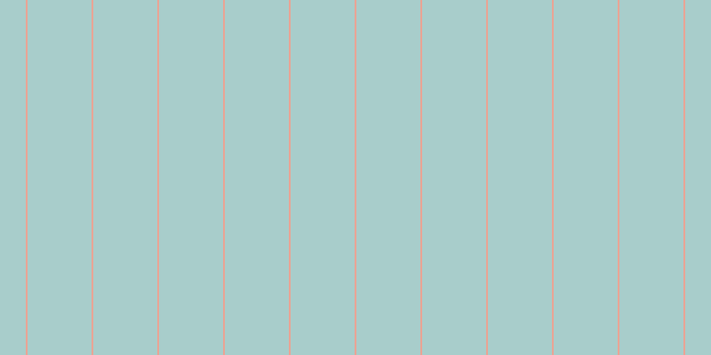 #a8cdcb, #eba393 vertical lines, two pixels wide, seventy-two pixels apart