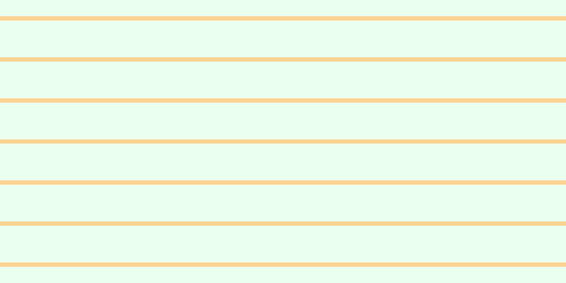 #aeffbd (25%), #fcd393 horizontal lines, six pixels wide, fifty-two pixels apart