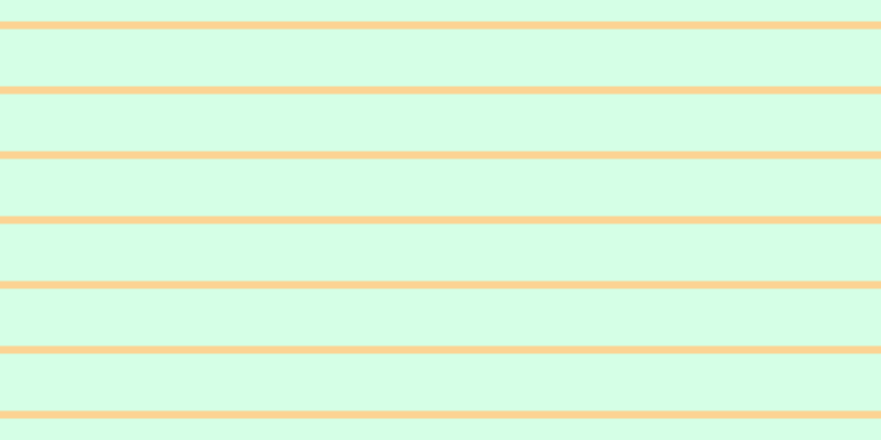 #aeffcf (50%), #fcd393 horizontal lines, seven pixels wide, fifty-two pixels apart