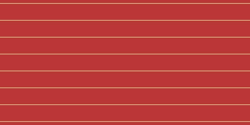 #bb3737, #dbd393 horizontal lines, two pixels wide, fifty-two pixels apart