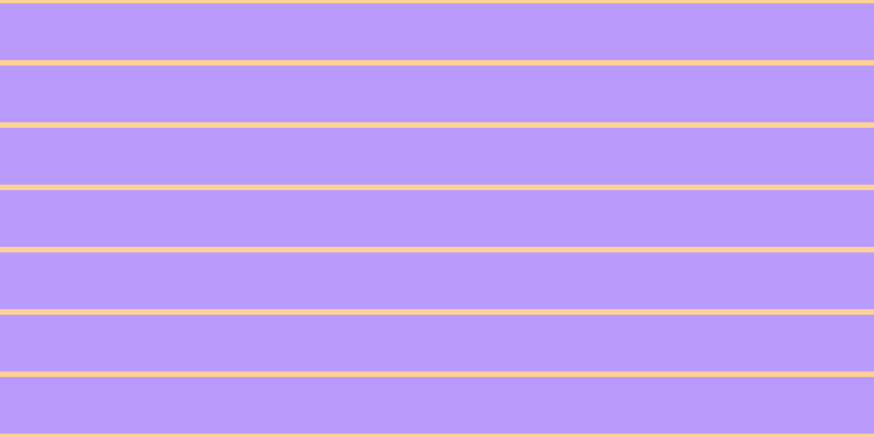 #bb9afd, #fcd393 horizontal lines, five pixels wide, fifty-two pixels apart