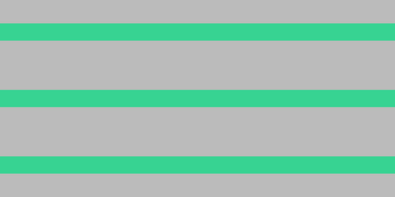 #bbbbbb, #36d393 horizontal lines, thirty-five pixels wide, one hundred pixels apart