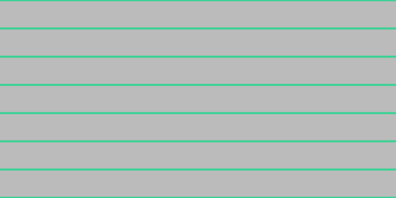 #bbbbbb, #36d393 horizontal lines, four pixels wide, fifty-three pixels apart