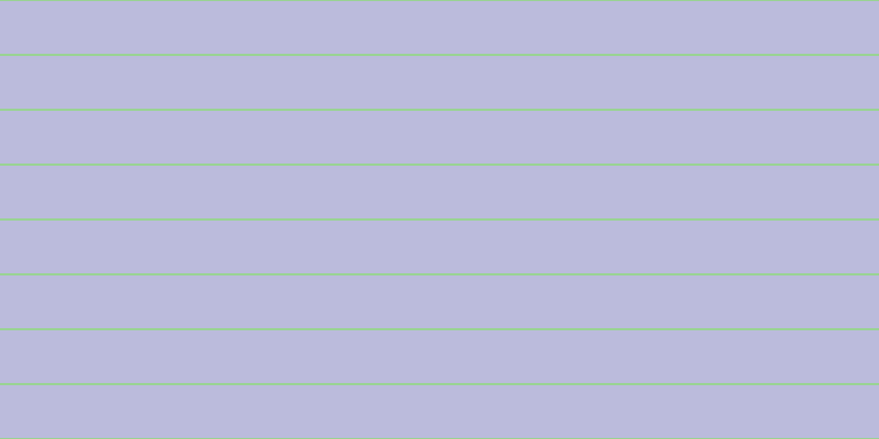 #bbbbdc, #99d393 horizontal lines, two pixels wide, forty-eight pixels apart