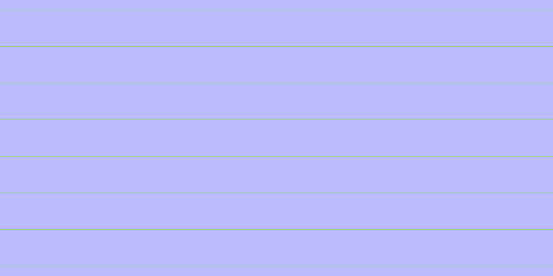 #bbbbfd, #99d393 horizontal lines, one pixels wide, fifty-two pixels apart