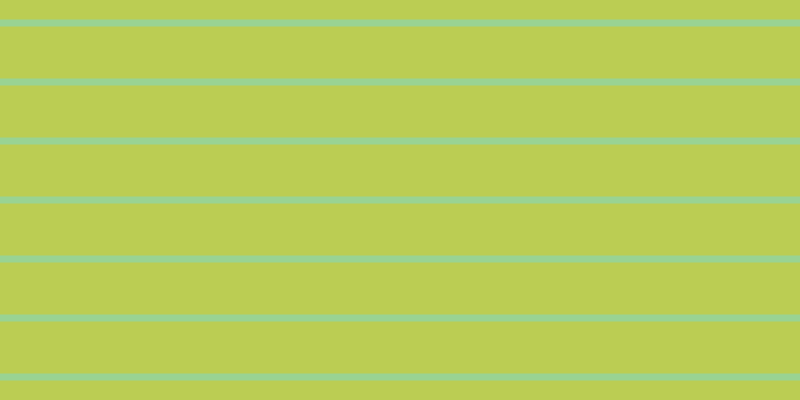 #bbcd53, #99d393 horizontal lines, seven pixels wide, fifty-two pixels apart