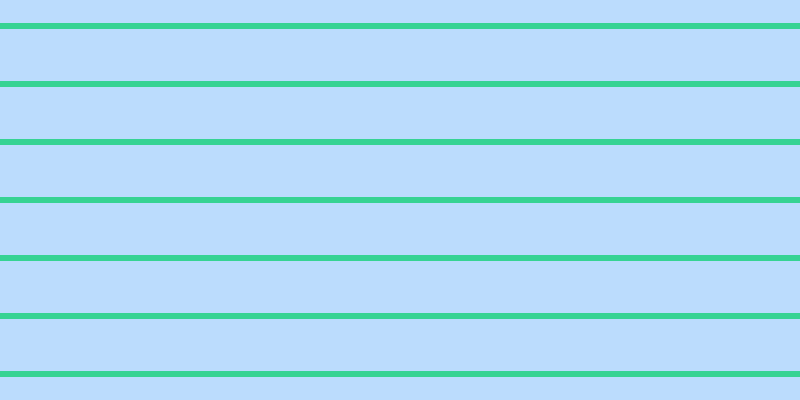 #bbdcfd, #36d393 horizontal lines, six pixels wide, fifty-two pixels apart