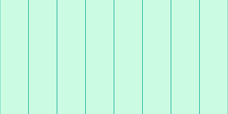 #bbfddc (75%), #04a393 vertical lines, two pixels wide, ninety-eight pixels apart