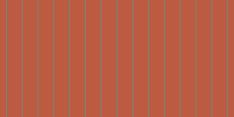 #bd5a42, #46a393 vertical lines, two pixels wide, fifty-two pixels apart