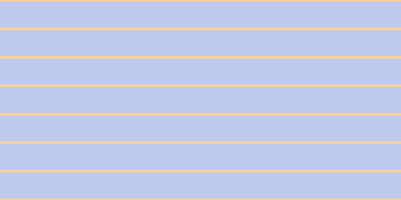 #bdcaee, #fcd393 horizontal lines, five pixels wide, fifty-two pixels apart