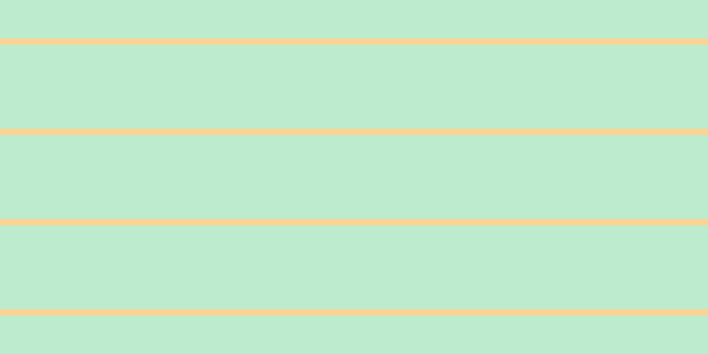 #bdebcd, #fcd393 horizontal lines, seven pixels wide, ninety-five pixels apart