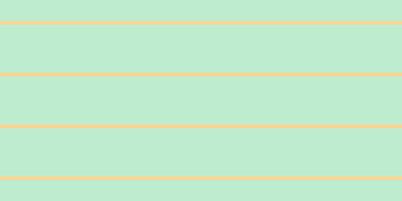 #bdebcd, #fcd393 horizontal lines, seven pixels wide, ninety-six pixels apart