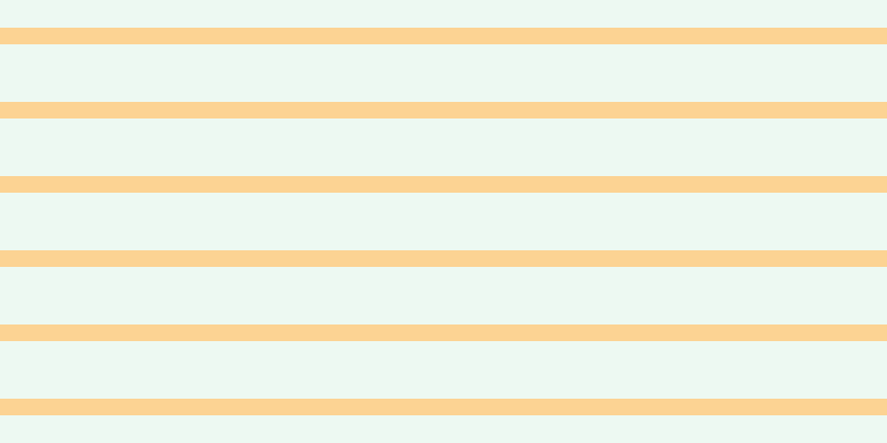 #bdebcd (25%), #fcd393 horizontal lines, fifteen pixels wide, fifty-two pixels apart