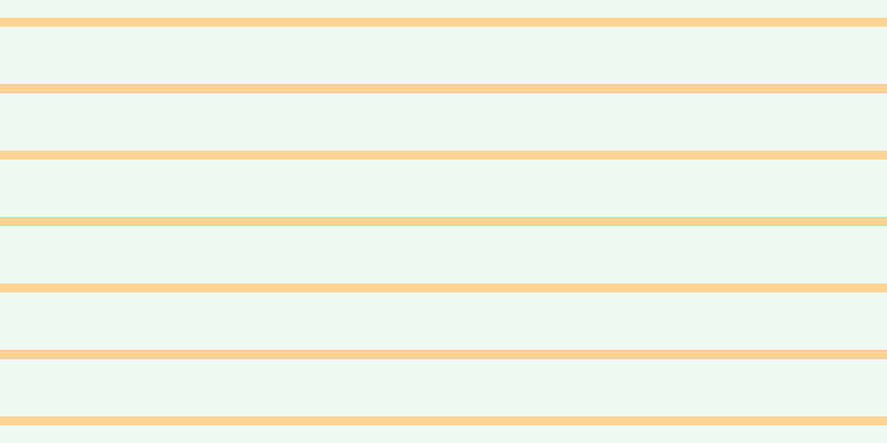 #bdebcd (25%), #fcd393 horizontal lines, eight pixels wide, fifty-two pixels apart